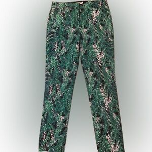 Boden Green Pants with Botanical Print Size 6